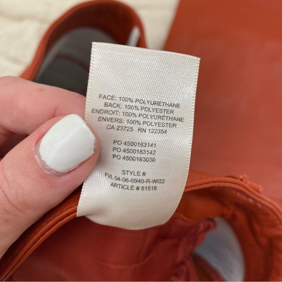 Wilfred Melina orange vegan leather straight leg pants - Picture 8 of 8